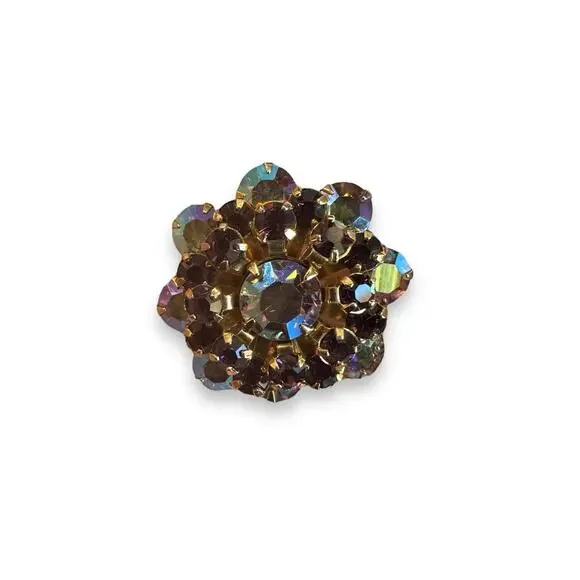 Weiss Vintage AB Cluster Clipon Earrings - Picture 2 of 7